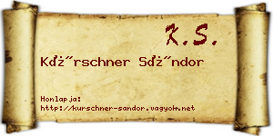 Kürschner Sándor névjegykártya